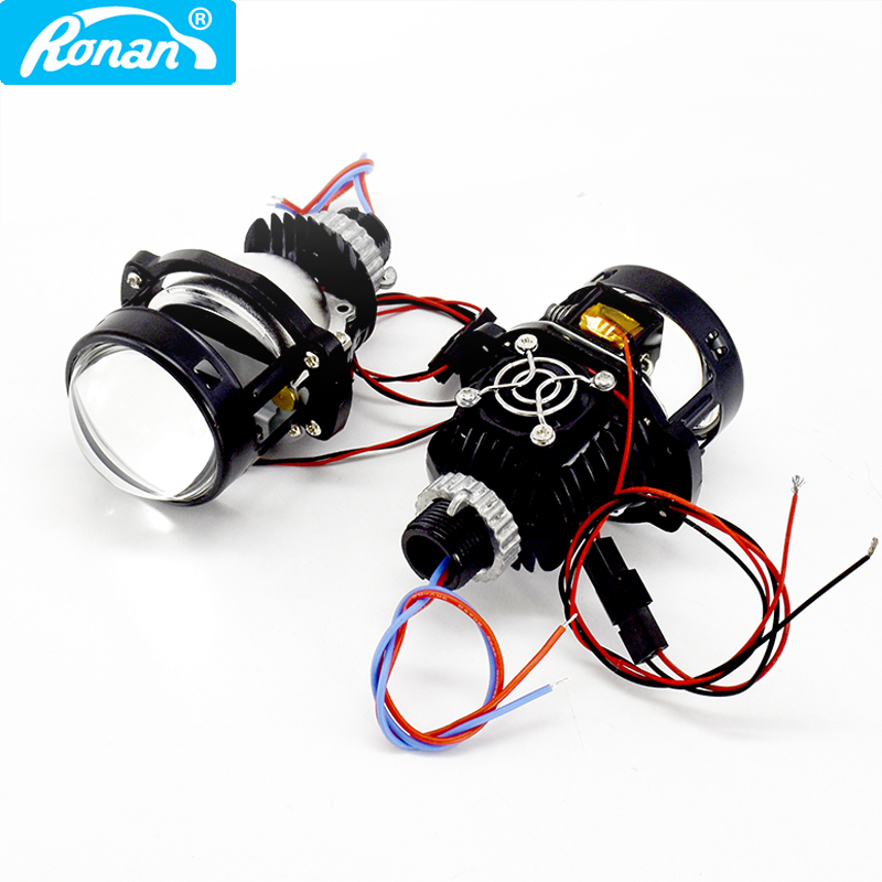 Universal Motorcycle Led Headlight Projector - Ronan-車のヘッドライト,2.0 k,h1 h4 h7 5500 9005,オートバイのライト用の9006インチミニバイledプロジェクター,改造レンズ