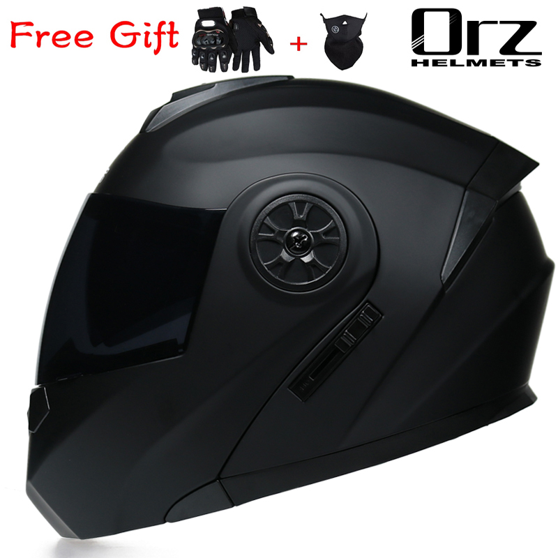 Modular Flip Up Motorcycle Helmet Dot Approved - ORZ-161 最新DOT規格適合安全モジュラーフリップアップ式バイクヘルメット Voyage Racing デュアルレンズヘルメット インテリアバイザー付き