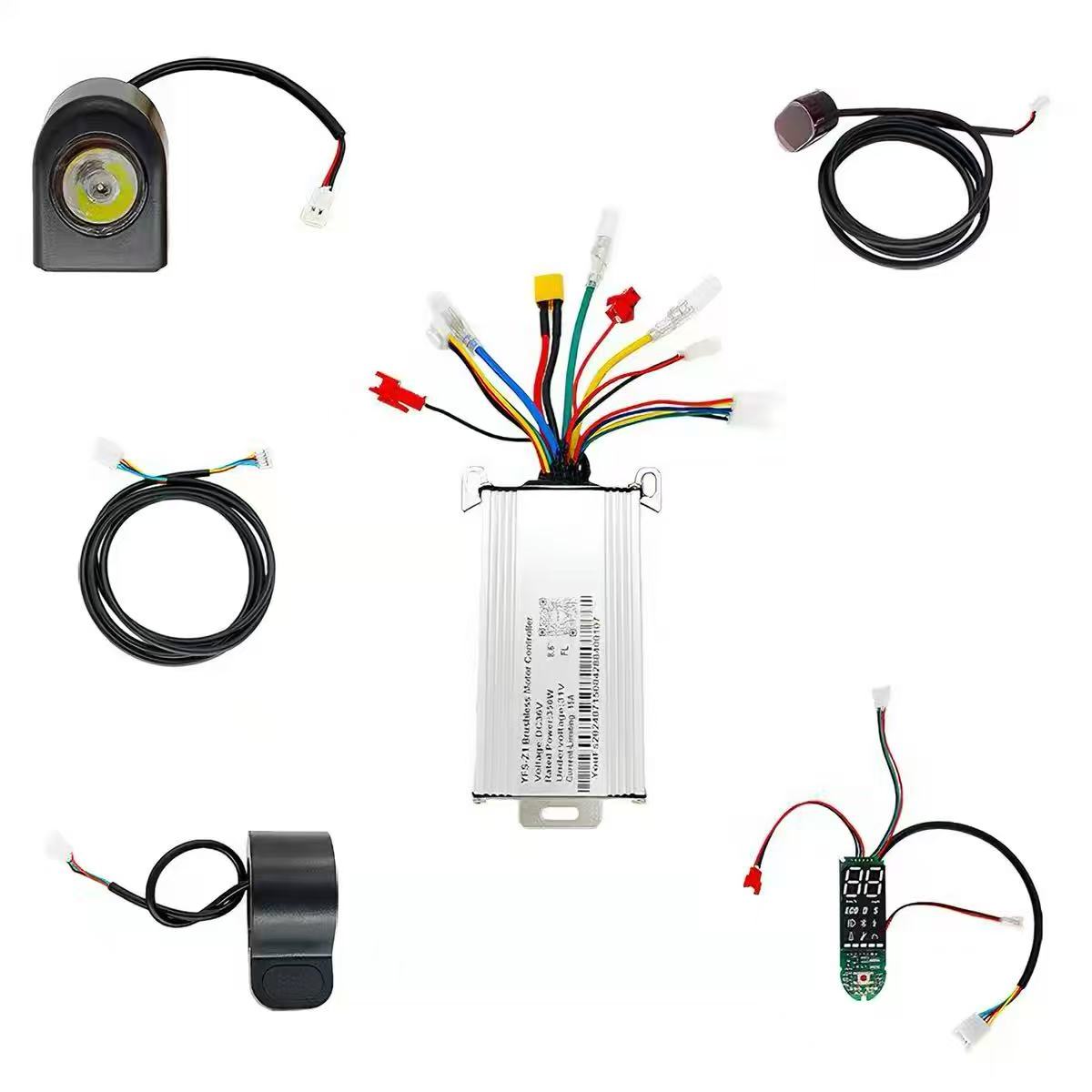 Scooter Parts - 電動スクーターYFS-Z1ブラシレスモーターコントローラー36V15Aマザーボードダッシュボードキット（8.5インチコピースクーター部品用）350W 500W