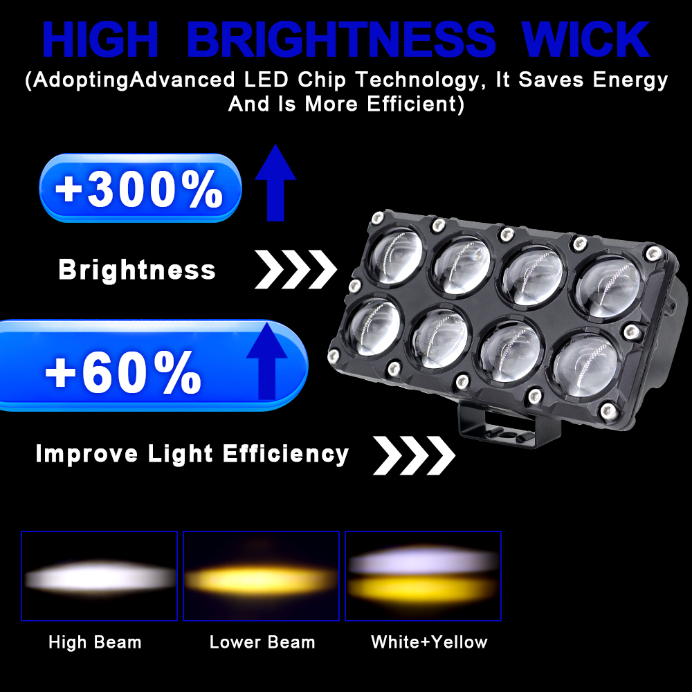 6/8/10 レンズ補助オートバイスポットライト作業用フォグ - Universal Motorcycle Led Headlight Projector のレビューと価格