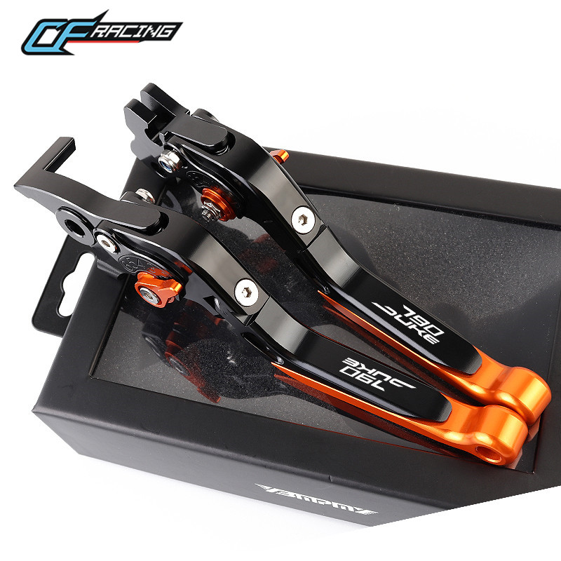 790 デュークブレーキクラッチレバー 790 デューク用折 - Cnc Aluminum Adjustable Brake Clutch Levers のレビューと価格