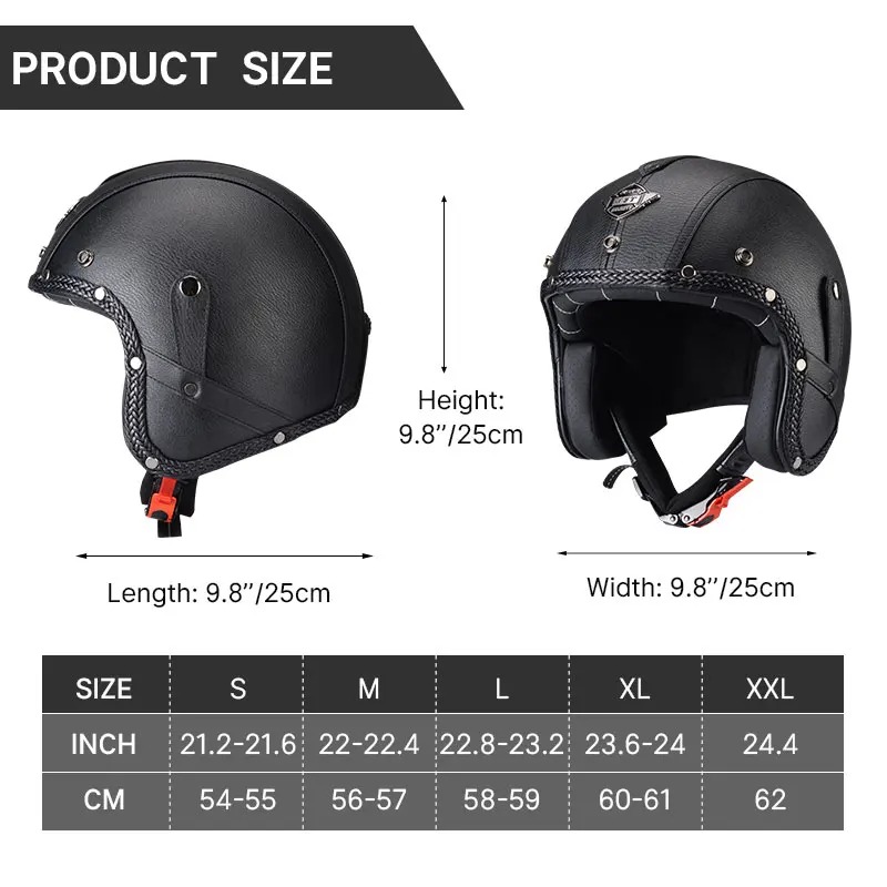 KAESE クラシックグレー カフェレトロ 手縫い PU製  - Vintage Open Face Retro Helmet のレビューと価格